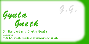 gyula gneth business card